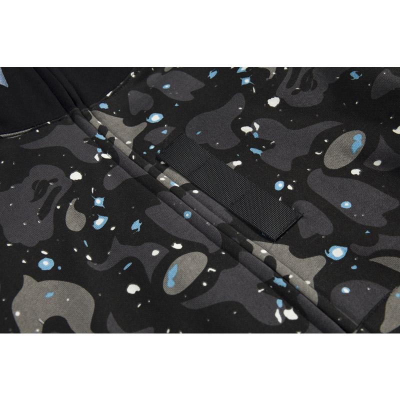 Bathing Ape Hoodie Starry Sky Sweater Black and White Starry Sky Blue Shark Hat Printed Casual Hooded Sweater