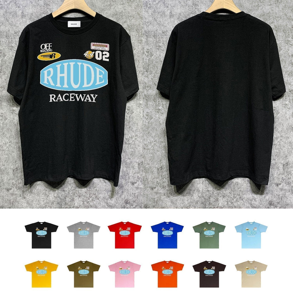 Rhude T-shirts Printed Trendy Pure Cotton