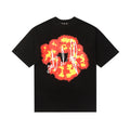 Denim Tears T-shirts Flame Wood Cotton Printed Loose Short Sleeve T-shirt