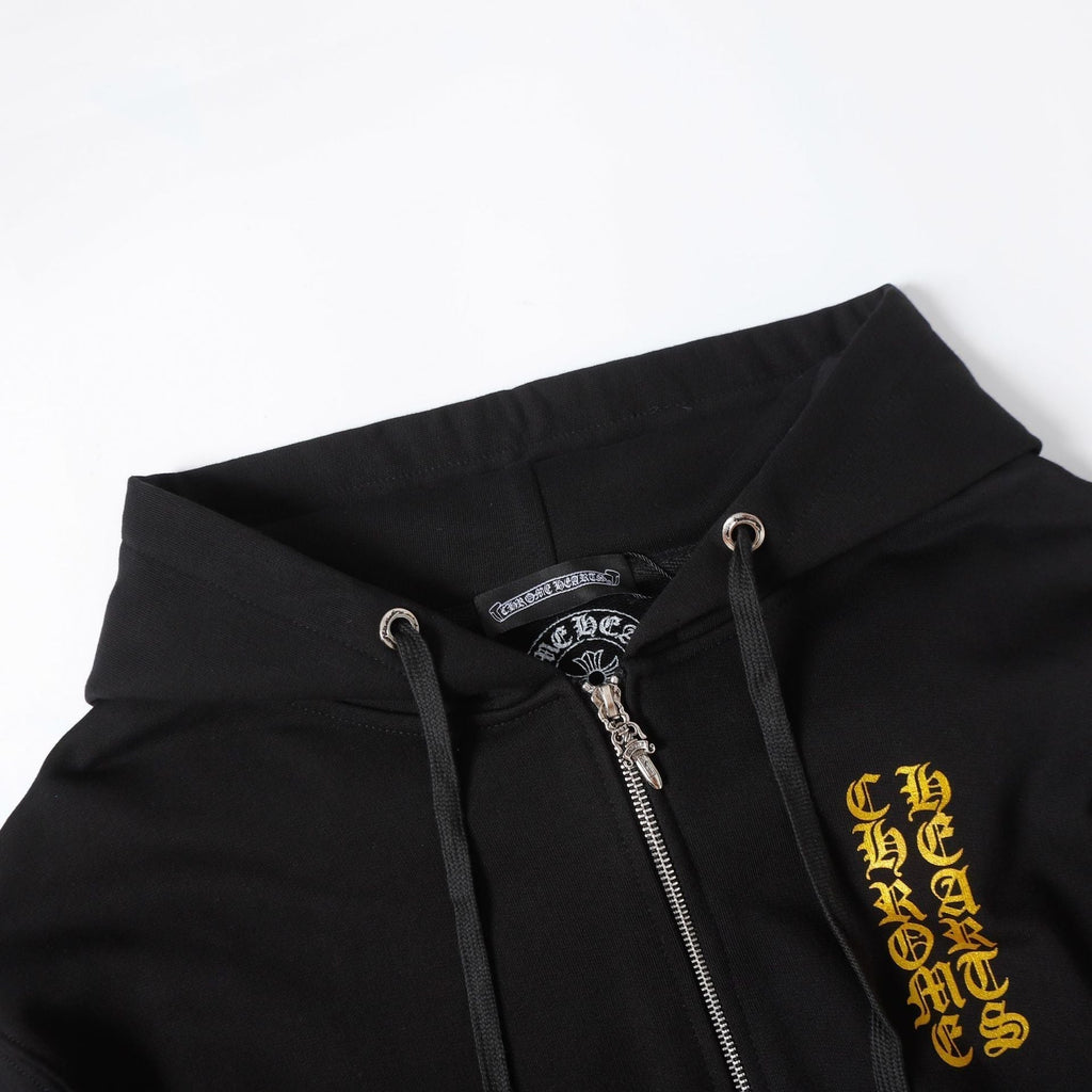 Chrome Heart Hoodie Autumn and winter men and women CH Sanskrit cross full back logo